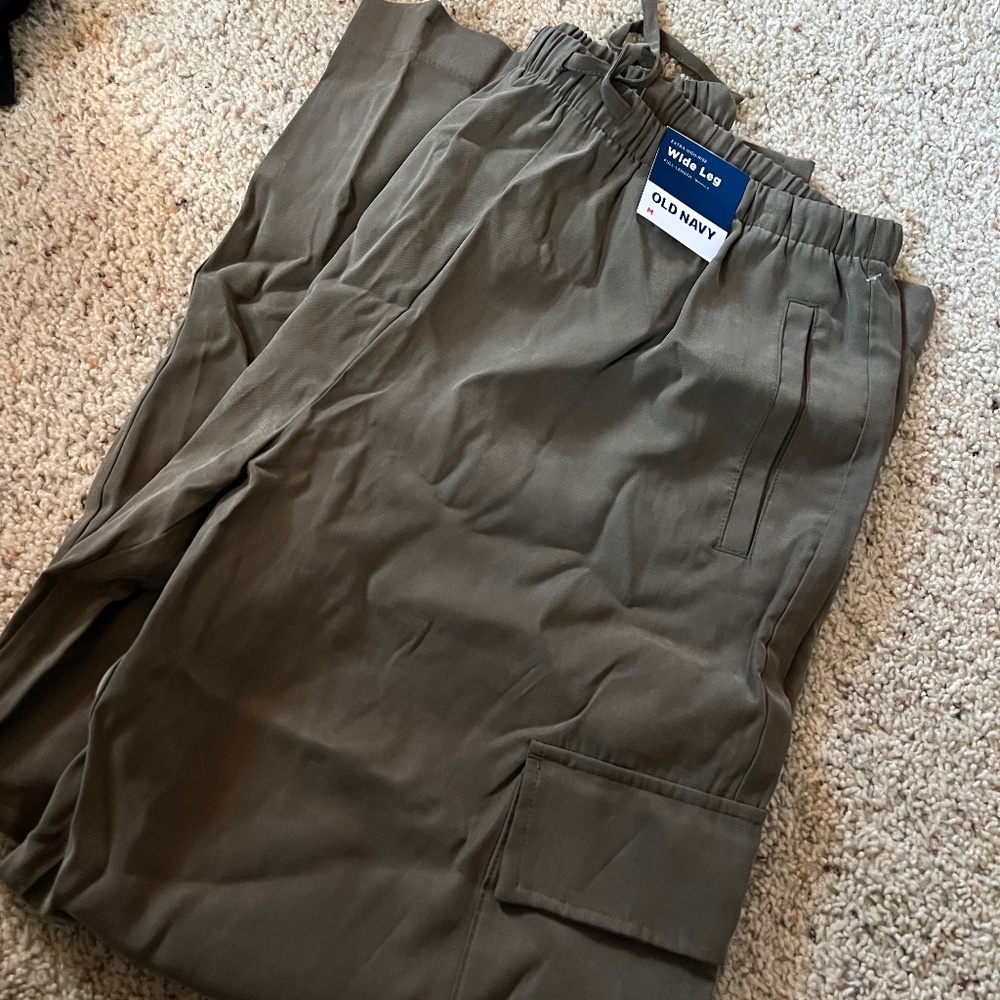 High waisted cargo pants with wide legs